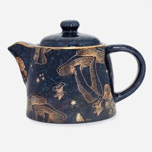 Elegant Dark Blue Ceramic Teapot
